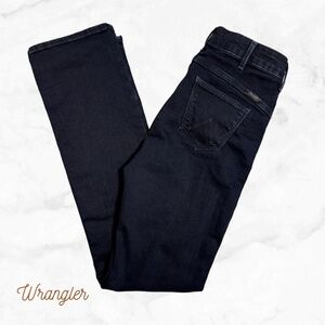 Wrangler Sara Narrow Jeans W26 L32 Dark Wash Slim Straight Stretch Denim